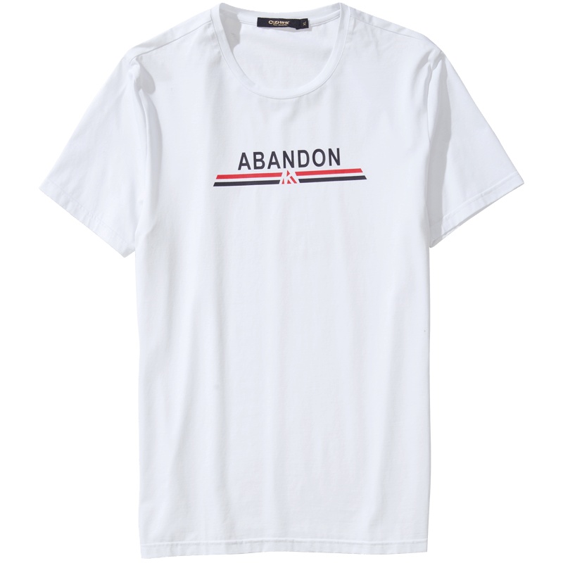 千纸鹤短袖T恤男潮流黑色上衣2019新款男士半袖青年纯色体恤20076