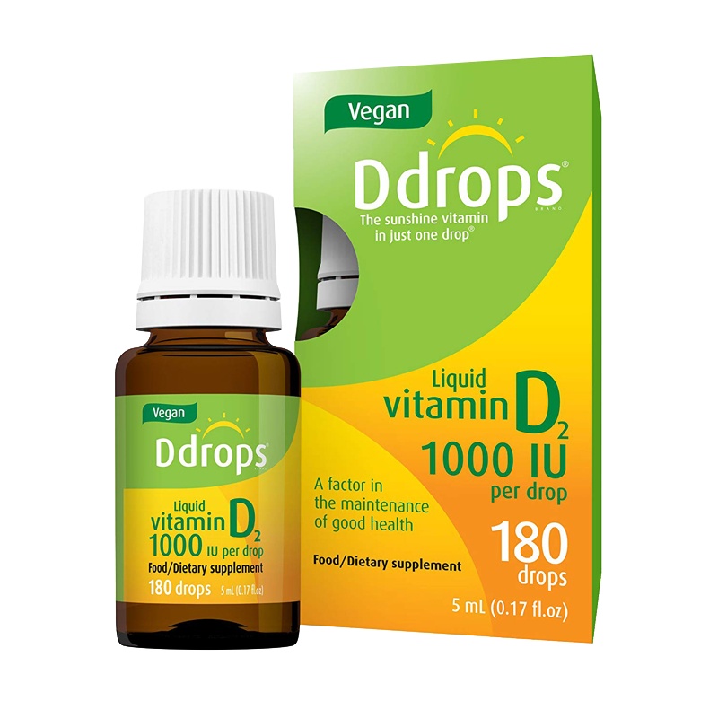 加拿大Ddrops成人素食者维生素D2滴剂 1000iu 5ml/瓶