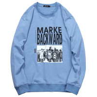 千纸鹤男装卫衣男圆领落肩大字母印花男女同款春秋季上衣男15228