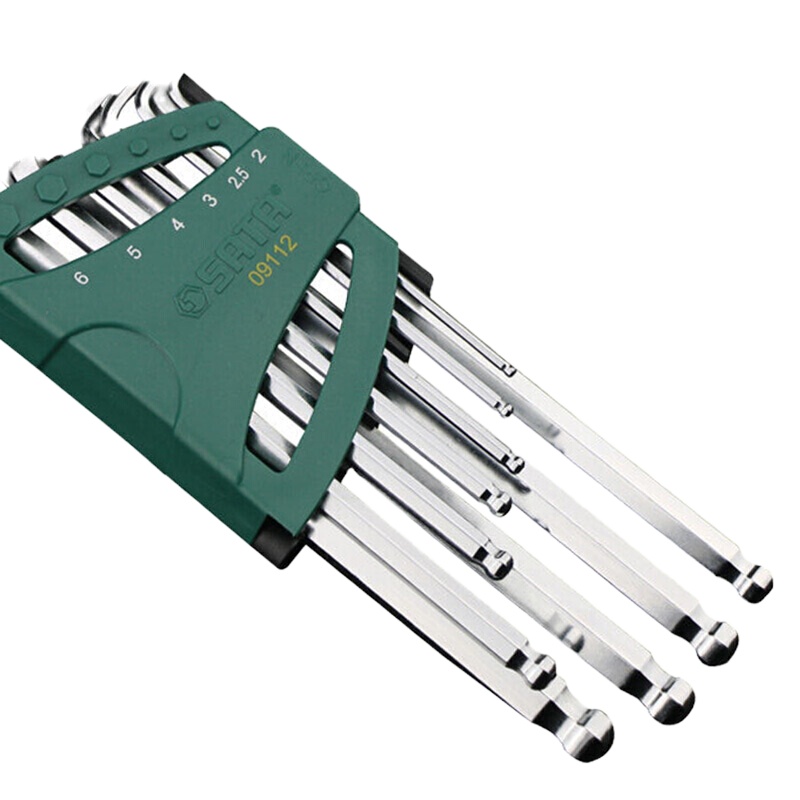 世达(SATA) 09112 10件加长球头内六角扳手组套