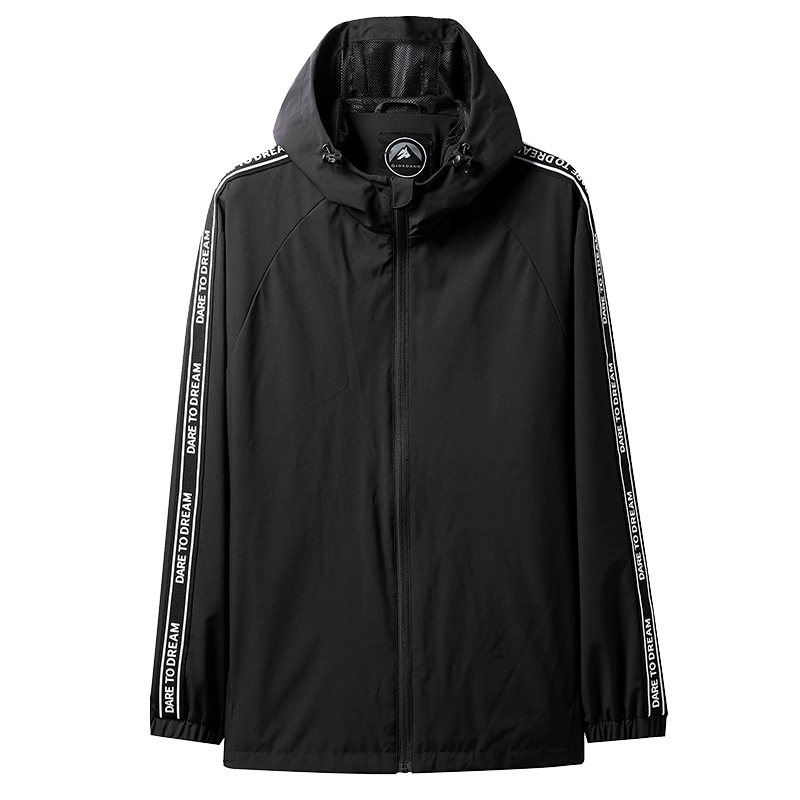 佐丹奴连帽茄克衫男装字母织带运动男外套网里青年夹克衫01079736