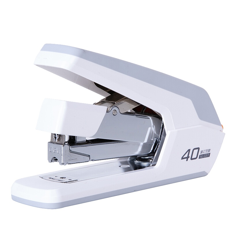 得力(deli)0371省力订书机黑色 送订书针1盒 可装订40页 订书器 适用书针24/6-26/6