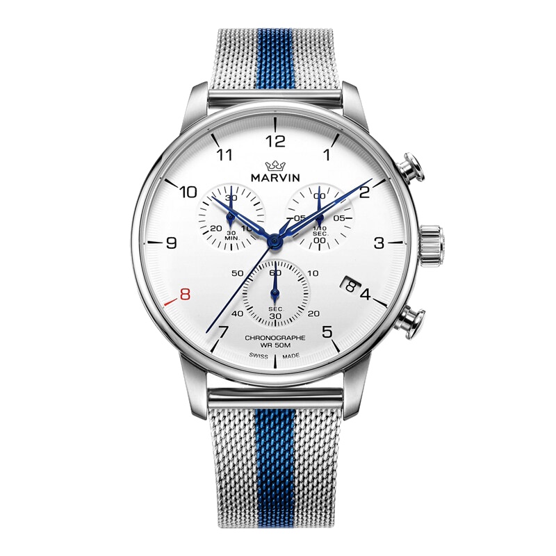 摩纹(MARVIN)瑞士手表莫尔顿系列电影同款休闲军事潮流石英男士手表M035.13.23.15