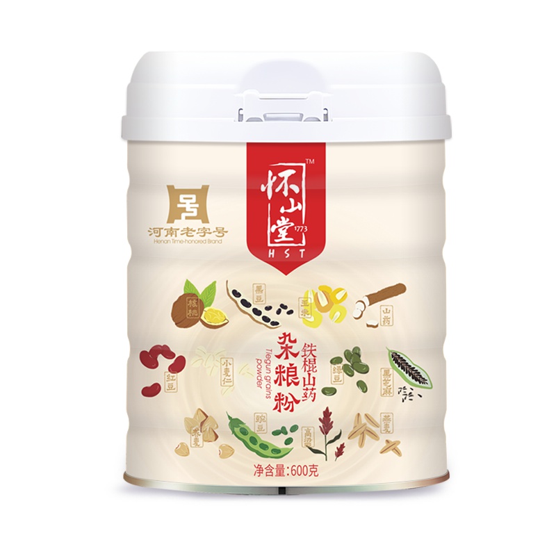 怀山堂 五谷杂粮粉 600g盒装 轻食主义 饱腹代餐 早餐 营养美味 五谷冲调 黑豆 核桃仁 红小豆