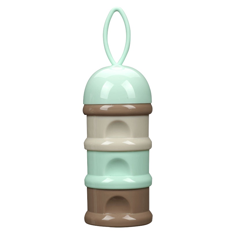 开优米(Kiuimi)婴童奶粉盒婴儿外出装奶粉便携盒大容量储存分装盒宝宝奶粉格罐 绿紫款