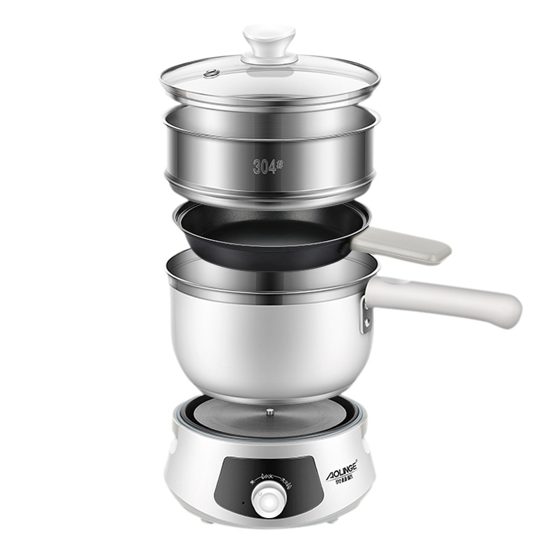 奥林格(AOLINGE)ALG-JP99煎炒一体锅泡面锅宿舍学生电煮锅多功能家用小型火锅多用途锅分体电热锅1.5L