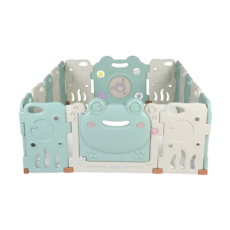 babycare儿童室内游戏围栏婴儿宝宝爬行垫学步防护栏家用安全栅栏 晨雾绿 14+2 192*155cm 7800