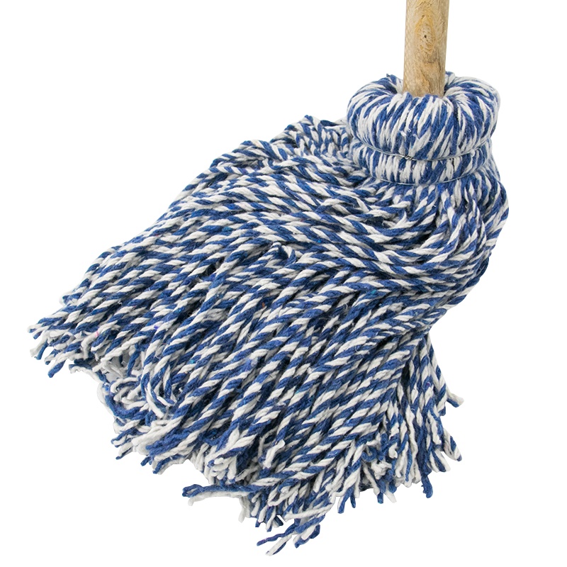 海斯迪克 HK-8027 传统拖把 木头杆棉线拖 把吸水拖把 线条拖把布条拖把 蓝白色5个