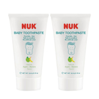 NUK进口儿童护理牙膏婴儿牙膏宝宝牙膏安全不含氟温和苹果香蕉味0-3岁*2