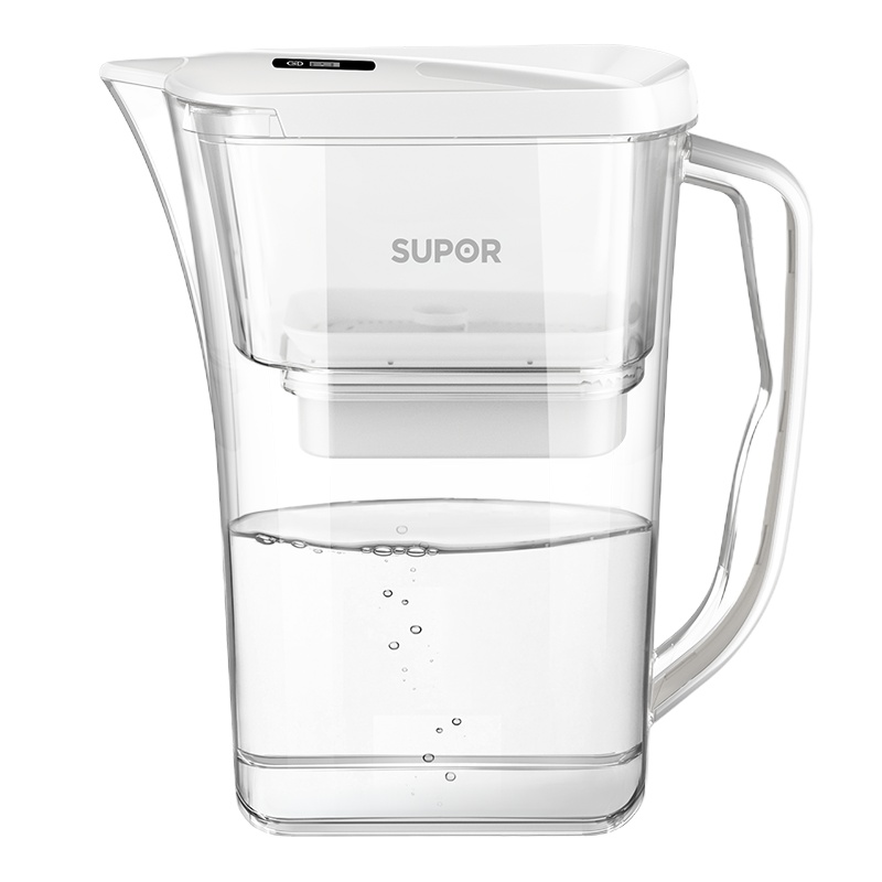 苏泊尔(SUPOR)过滤净水器 家用滤水壶 自来水过滤器净水壶 J-UF01(白色)一壶一芯