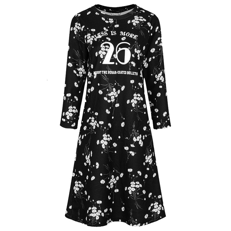 【福利款】拉夏贝尔拉贝缇秋装新款小雏菊印花七分袖连衣裙子女60004958