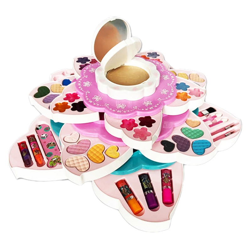 儿童化妆品套装公主小女孩娃娃玩具芭比彩妆盒生日 冰雪奇缘系列花儿朵朵多功能美妆箱