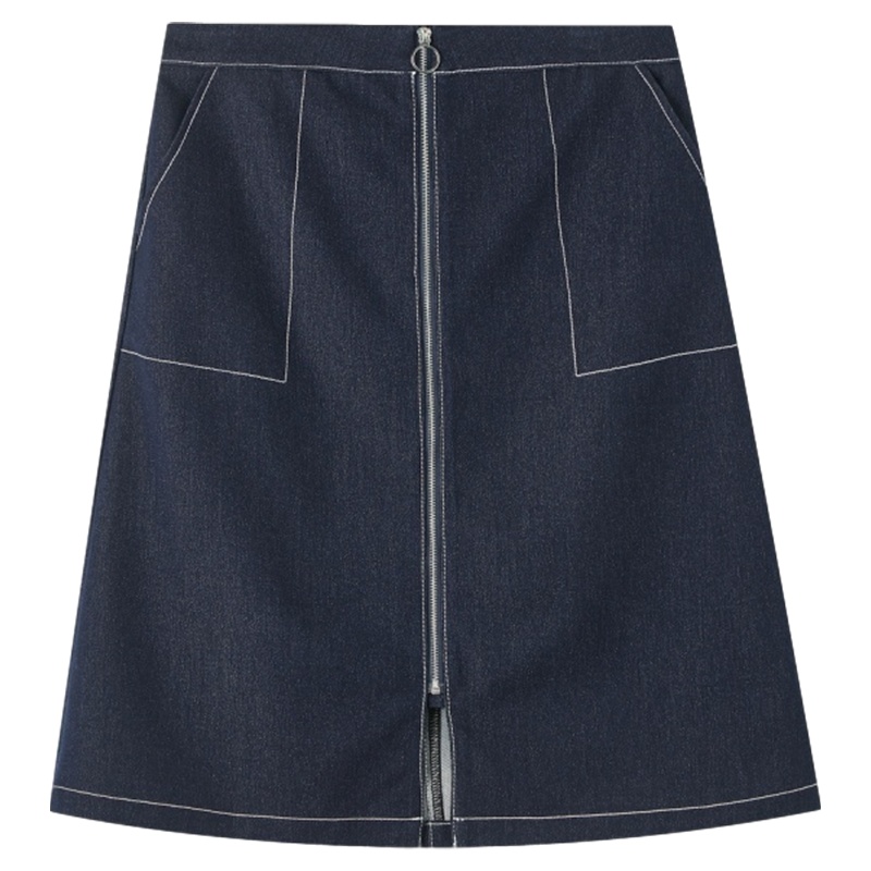 拉夏贝尔韩版夏季新款牛仔裙女装复古学院风时尚百搭a字半身裙子ins