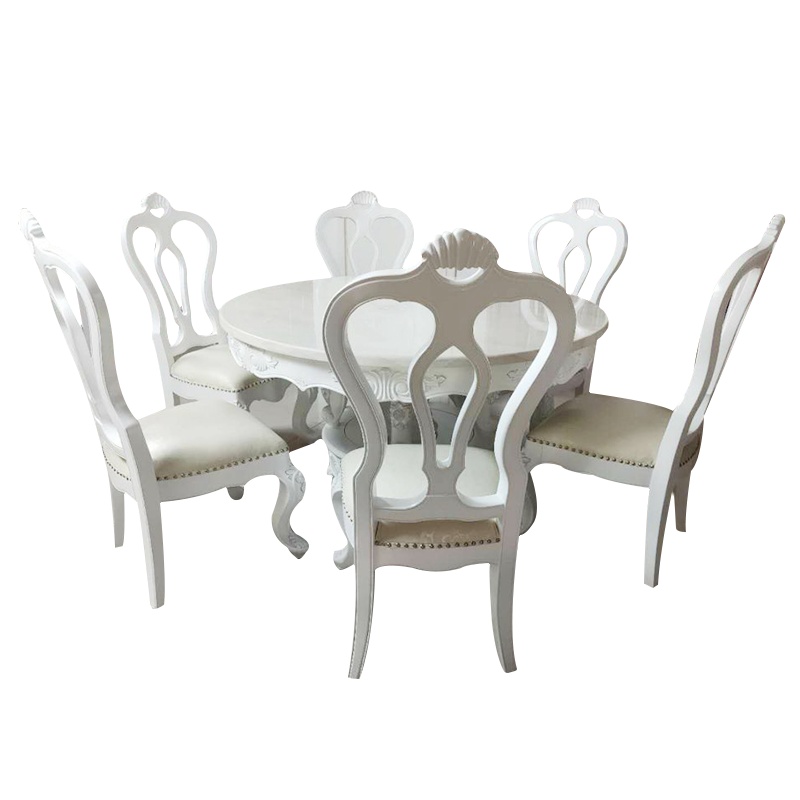 [定制请咨询客服]金明豪 厂家定制 欧式实木餐桌椅组合 海棠原木圆形餐桌现代客厅家具定制厂家直销