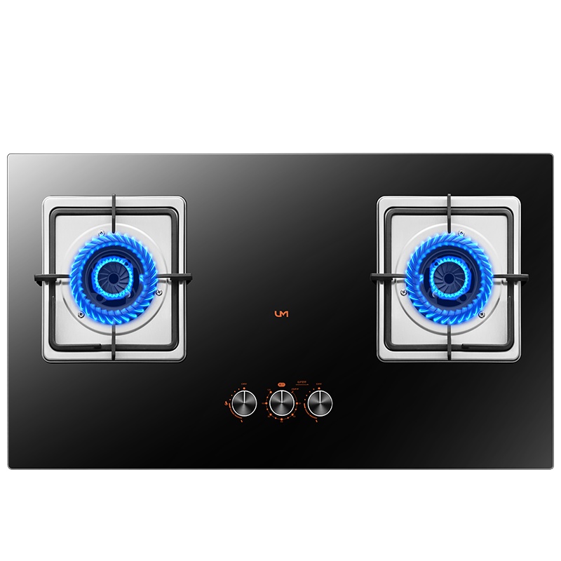 优盟(UM) ZJ001HA燃气灶天然气灶具煤气灶双灶嵌入式台嵌两用4.8KW大火力煤气炉灶台钢化玻璃定时款(液化气)