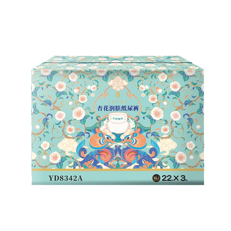 一朵idore杏花润肤纸尿裤XL66片超薄干爽男女宝宝透气春夏尿不湿