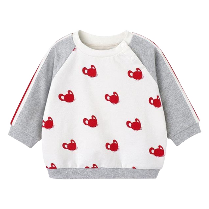 英氏男女儿童春装卫衣圆领打底新款可爱鼠宝宝休闲长袖T恤