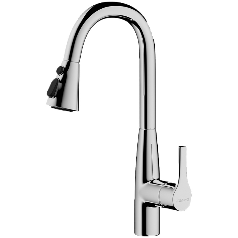 九牧抽拉式厨房龙头冷热水双用十级电镀陶瓷阀体33098-385/1B1-Z