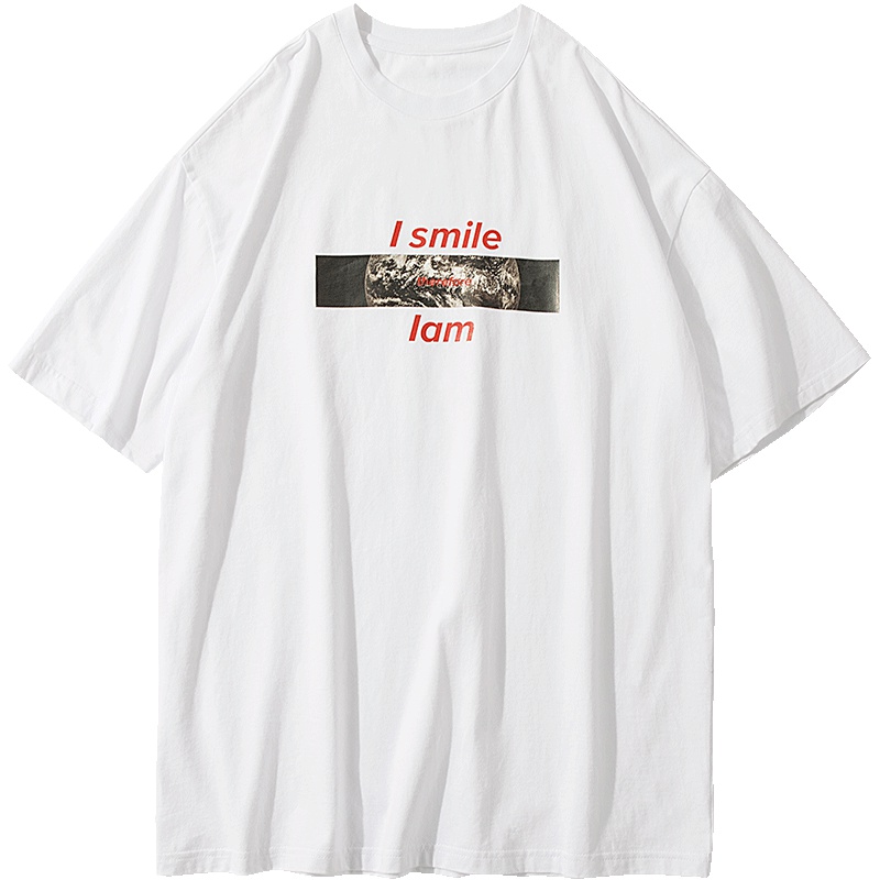 No.1dara男士印花短袖t恤2019夏季纯棉丅恤韩版半袖宽松圆领学生潮流上衣