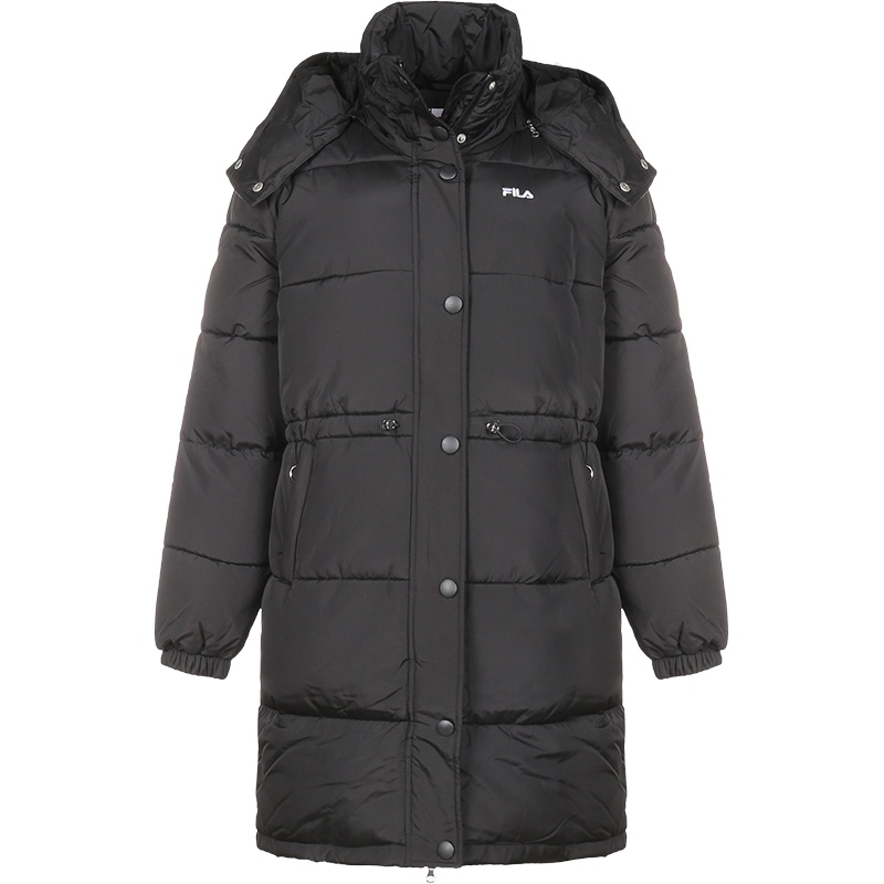 FILA 斐乐 女士 聚酯纤维中长款连帽棉服外套 687934