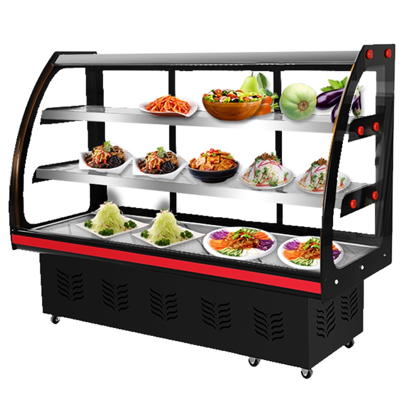 昌禾 商用展示柜冷藏 饭店凉菜点菜柜保鲜柜 卤菜熟食鸭脖柜 餐饮冷藏冰柜 烧烤点菜柜铜管 1.6米后开黑色（冷藏铜管）
