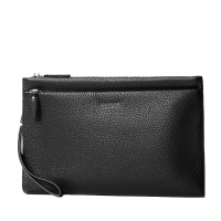 texwood萍果牌 男士真皮休闲大容量商务软皮信封手拿包多功能时尚头层牛皮男包手机包拉链包钱包