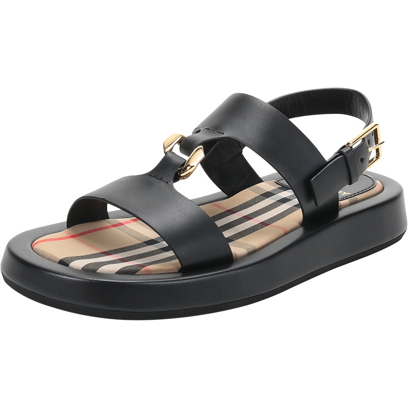 BURBERRY 博柏利 女款 Vintage格纹牛皮平底凉鞋 80374531