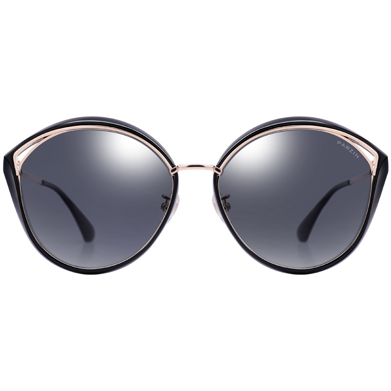 帕森(PARZIN) 太阳镜女士 金属性感猫眼镂空大框眼镜 潮流墨镜偏光驾驶镜91608