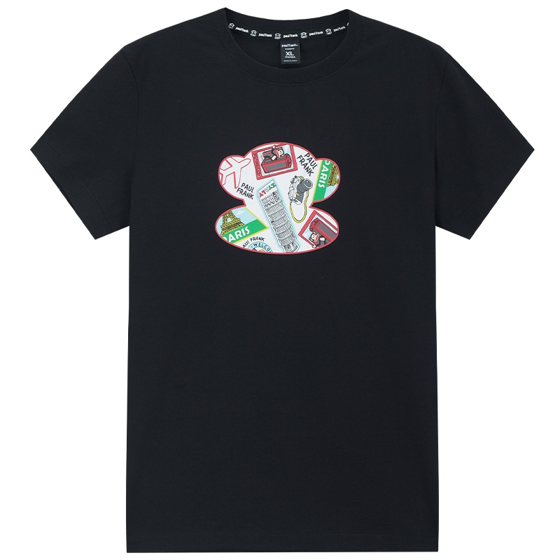 PaulFrank/大嘴猴 夏季新款简约百搭短袖T恤女印花宽松上衣潮