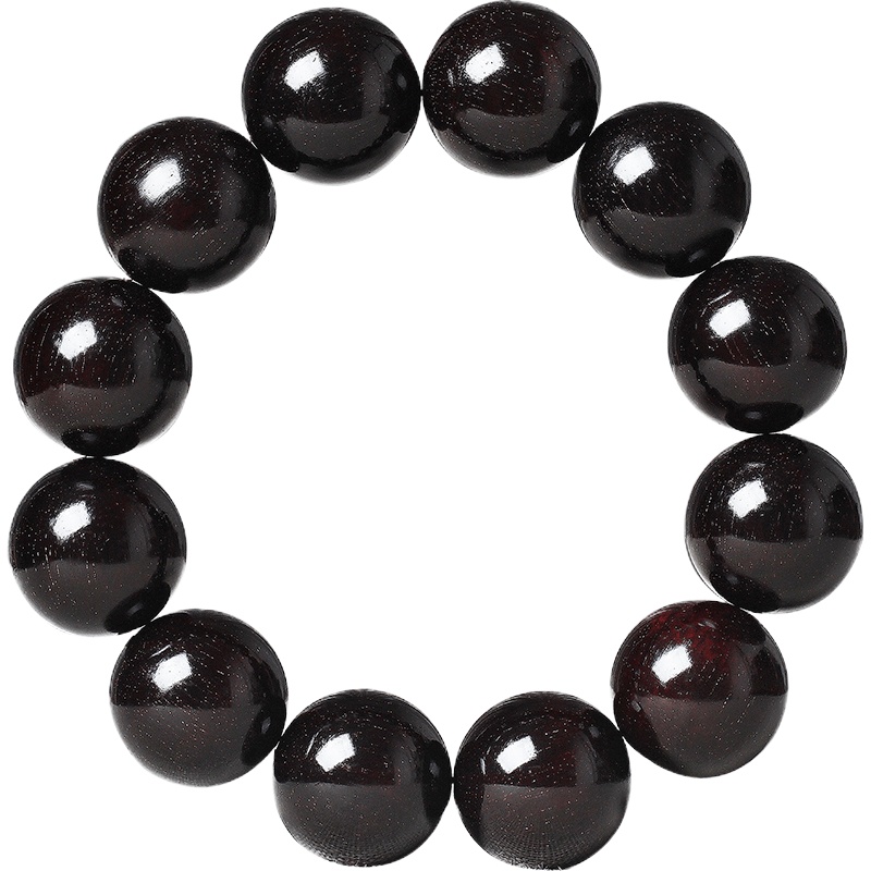 [梵心阁]正宗满金星小叶紫檀手串印度老料男女情侣20mm佛珠手串