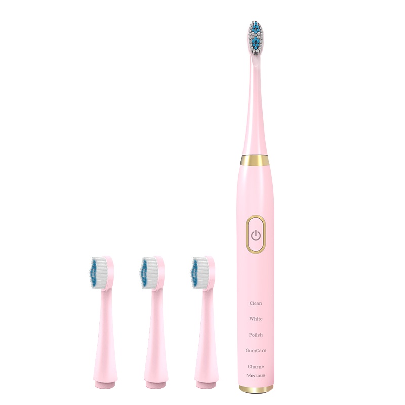 金正(NiNTAUS)电动牙刷家用软细毛充电式超声波防水美白全自动男女情侣牙刷 X7–4档USB充电(粉色)