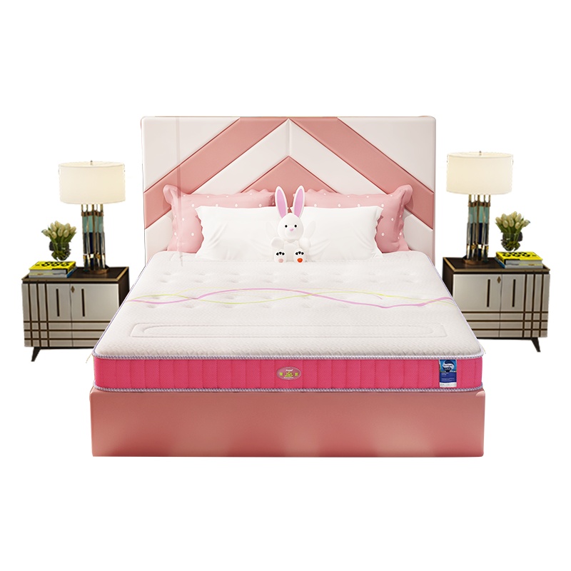 大自然儿童床垫天然山棕床垫透气环保棕榈偏硬薄垫1 .5m 梦享粉