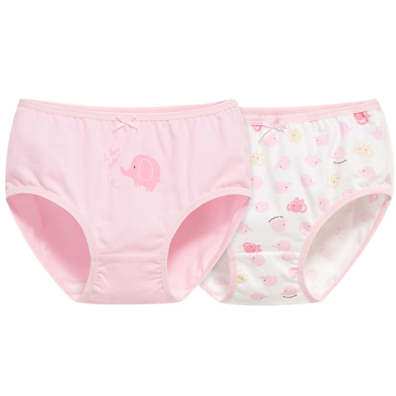丽婴房婴儿衣服配饰 女童莱卡三角裤2条装宝宝内裤 四季款
