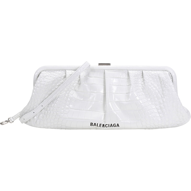 BALENCIAGA 巴黎世家 女士鳄鱼纹牛皮革Cloud XL手拿包腋下包单肩斜挎包 618899 1RO53