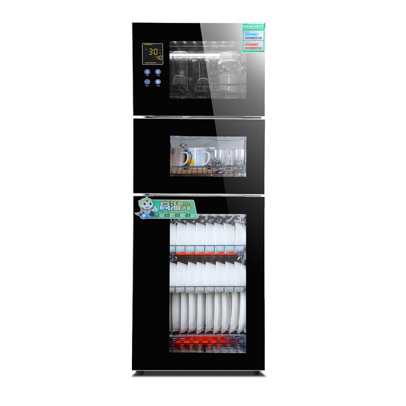 [母婴用品+餐具]二合一欢呼好太太 紫外线高温消毒碗柜 220升大容量二星级光波立式家用三开门厨房婴儿奶瓶碗筷餐具消毒柜