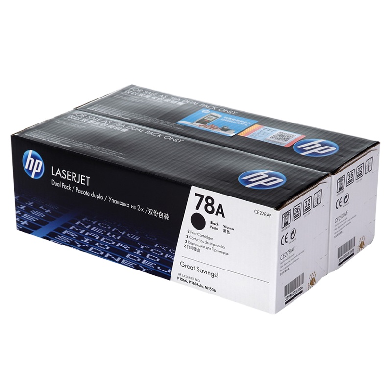 （DT)惠普（HP）CE278AF 双包装硒鼓 78A(适用P1566 P1606dn M1536)(计价单位：组）黑色