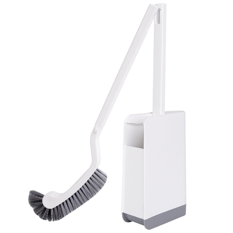海斯迪克 gnjz-218 马桶刷弧形无死角 素色长柄软毛洁厕塑料刷 卫生间马桶清洁刷 灰白