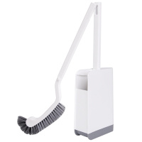 海斯迪克 gnjz-218 马桶刷弧形无死角 素色长柄软毛洁厕塑料刷 卫生间马桶清洁刷 灰白