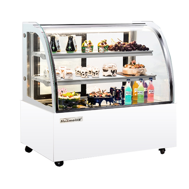 华美(Huamei) 0.9米前开圆弧风冷商用蛋糕柜展示柜冷藏玻璃陈列柜水果寿司熟食保鲜柜后饮料柜点菜柜