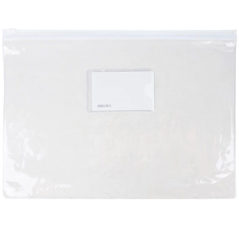 得力(deli) LQ 透明拉链5674文件袋A4/12只装 66893