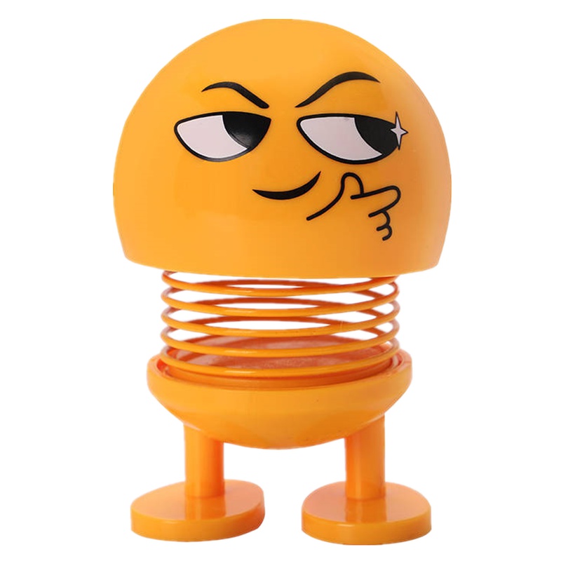 迈古(MG)[2个装]表情包摇头公仔 抖音同款 新品汽车摆件 可爱个性小黄笑脸弹簧仔-随机不同款
