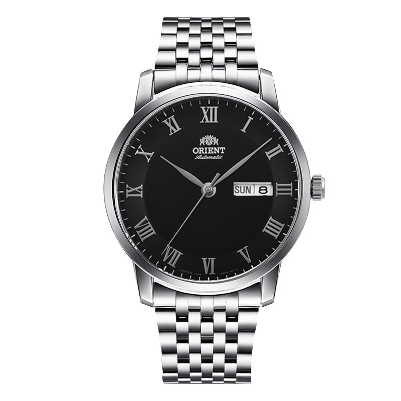 东方双狮(ORIENT)手表日本原装进口经典简雅罗马系列全自动机械时尚休闲商务双日历男士腕表RA-AA0A02B0BD