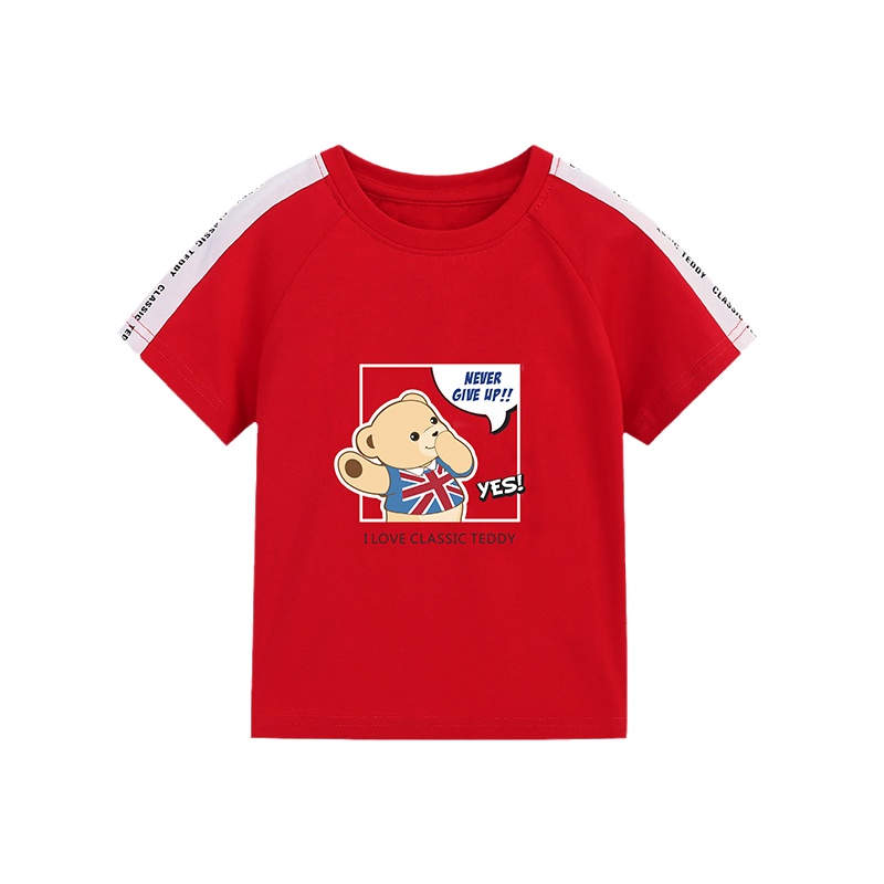精典泰迪男童短袖t恤2021夏季新款儿童夏装上衣薄款半袖
