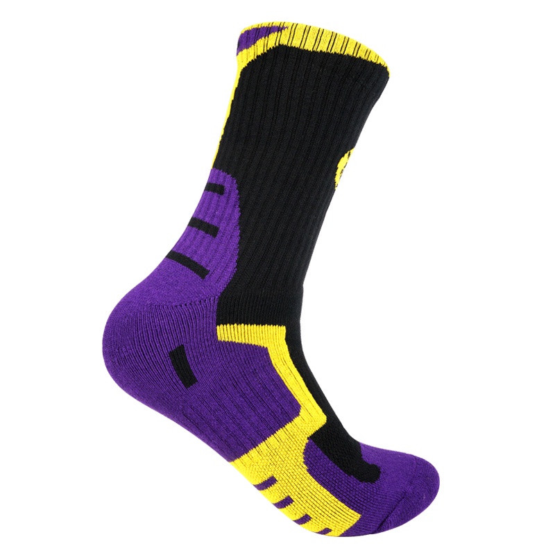狂迷篮球袜黑色中筒缓震透气吸汗防臭加厚防滑专业运动袜子男女