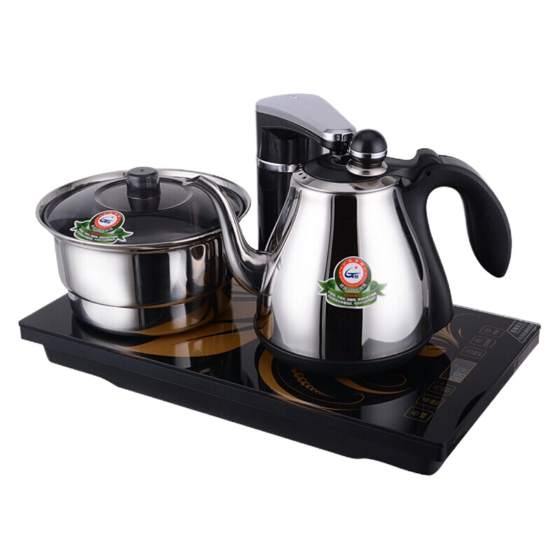 新功 F90 电热水壶 304不锈钢 智能全自动上水电茶炉 烧水壶 1L电水壶 黑色