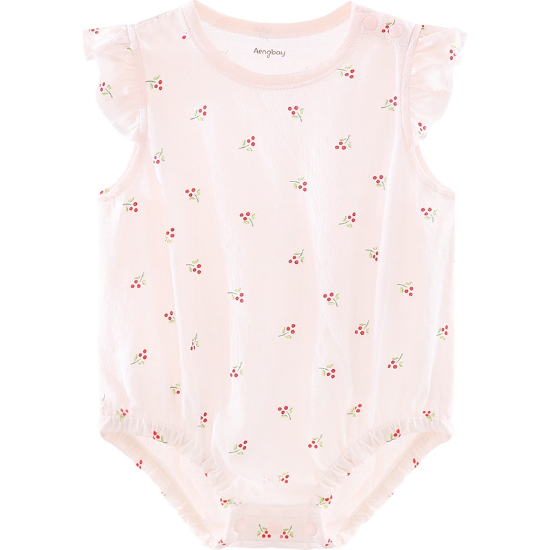Aengbay 包屁衣女婴儿公主吊带背心连体衣夏季薄款洋气宝宝哈衣萌