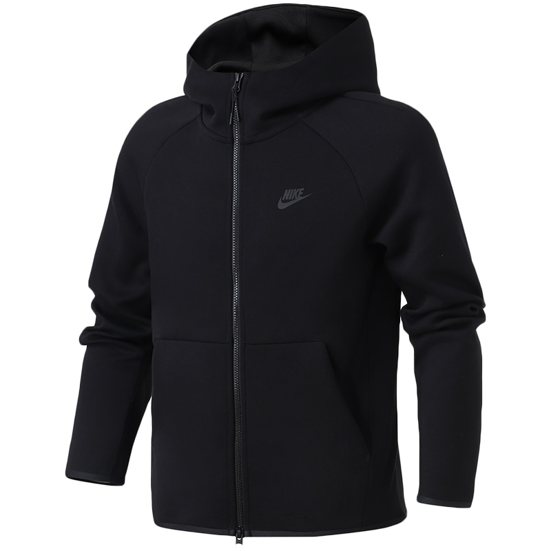NIKE男装外套针织黑色舒适连帽夹克休闲运动服928484