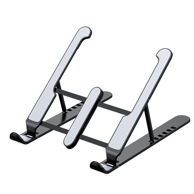 晶华 笔记本电脑支架/托架/底座/漆上桌 桌面增高托架散热器 折叠便携式苹果MacBook手提底座升降 黑色N555