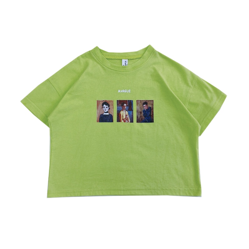 儿童T恤夏装2020新款韩版童装宝宝纯棉半袖女童印花人像短袖上衣