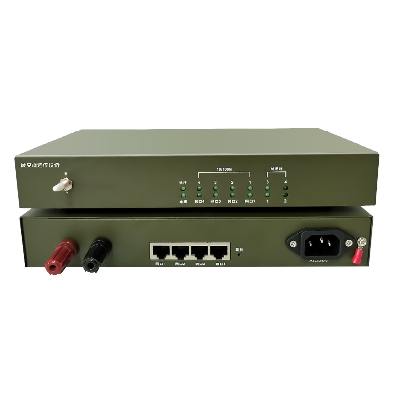 博扬 以太网被复线远传设备EDSL 电话线网桥被覆线远传 2路电话+4路隔离可传输12公里一台BY-EDSL-2P4FV